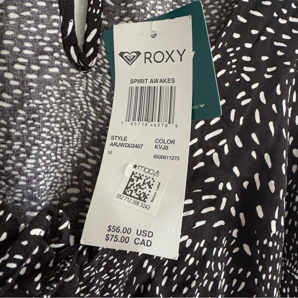 NWT Roxy Spirit Awakes Black and White Polka Dot Spring Patterned Romper Size M - Picture 8 of 11